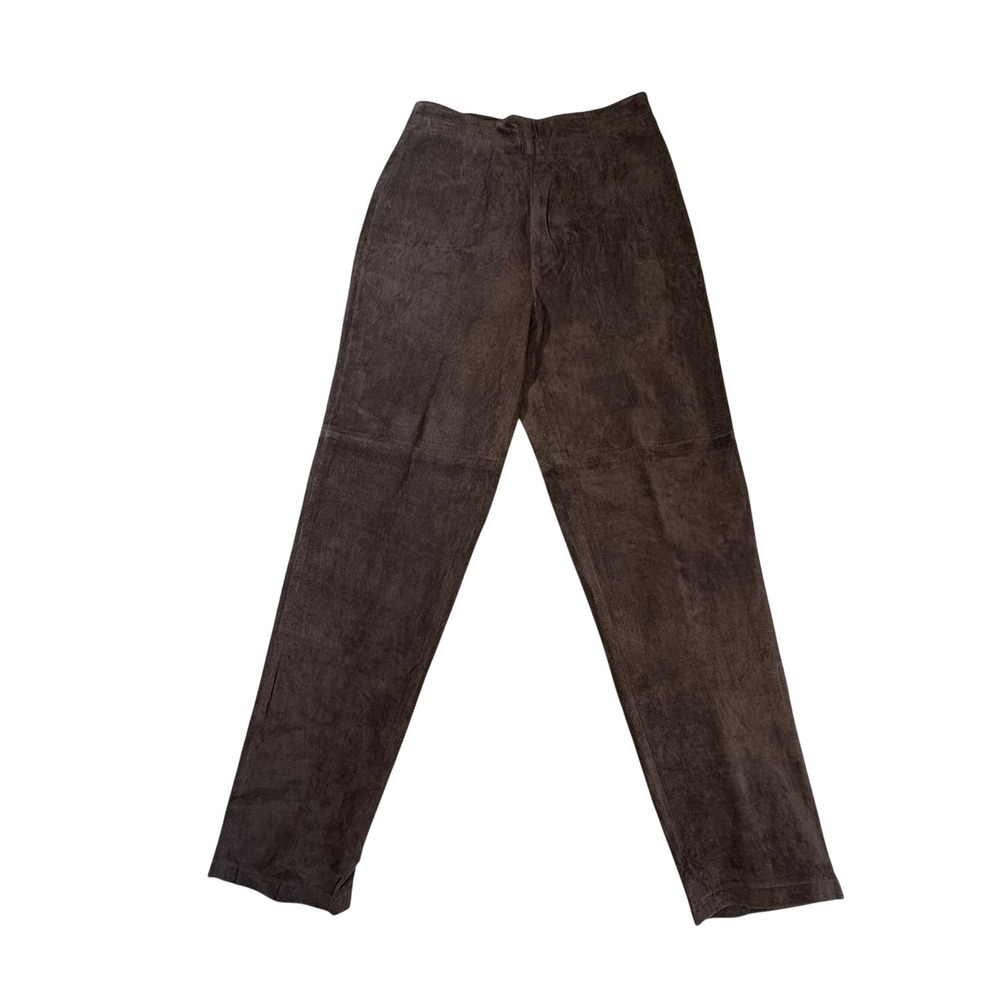 NWT Eagles Eye Ranch Suede Pants Cowgirl Brown Leather High‎ Straight Earthy 12